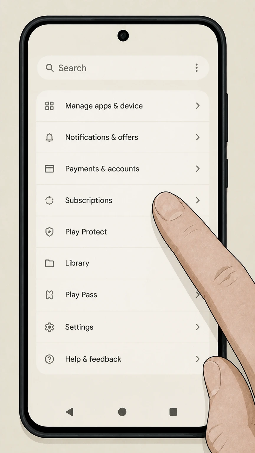 Fitbit Premium google-play cancellation: Open Subscriptions