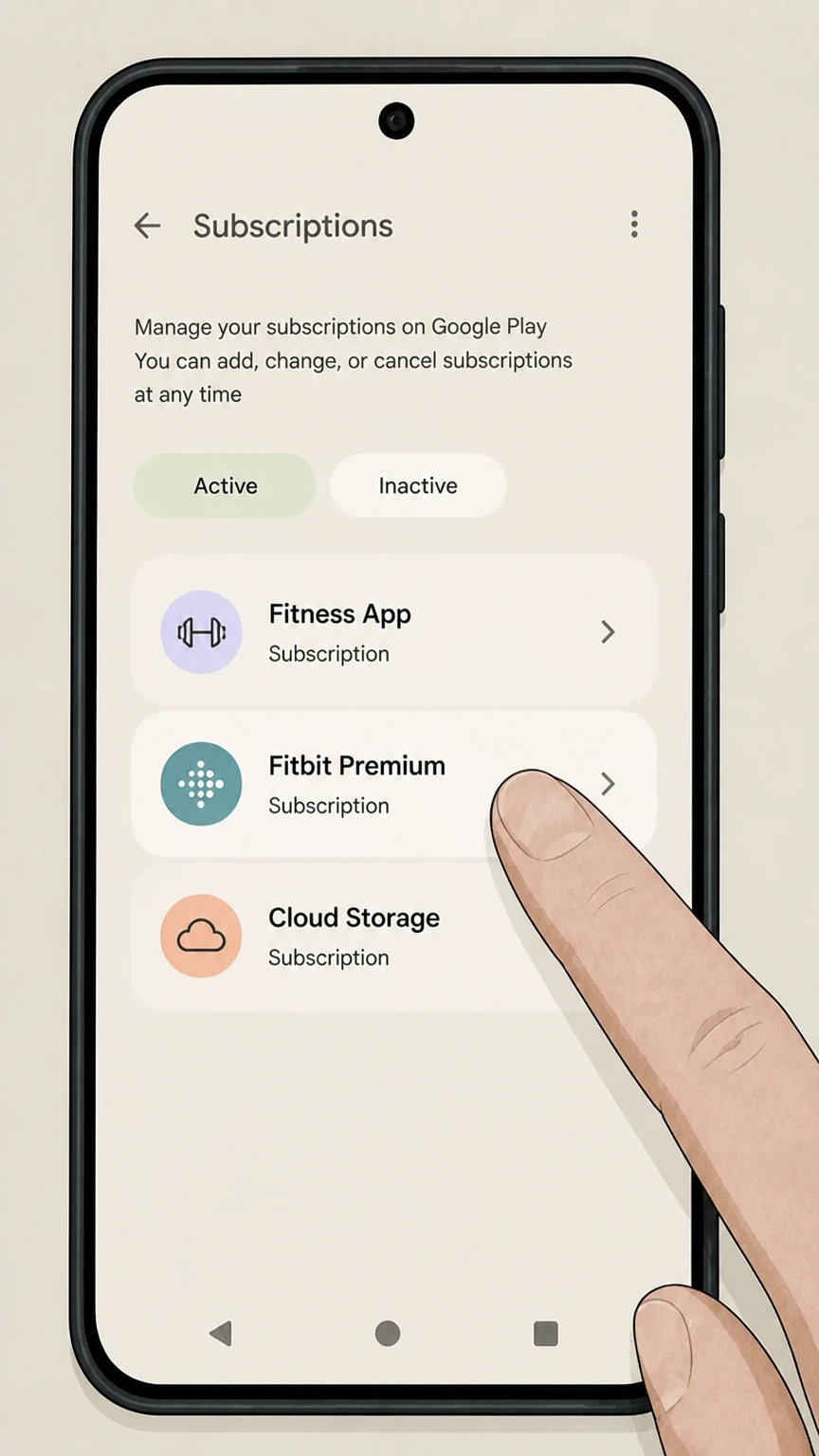 Fitbit Premium google-play cancellation: Choose Fitbit Premium