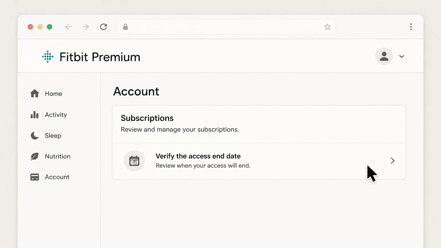 Fitbit Premium web cancellation: Verify the access end date
