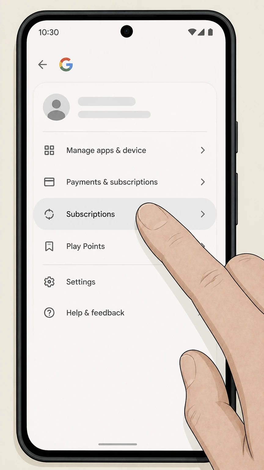 Flo Premium google-play cancellation: Open Subscriptions