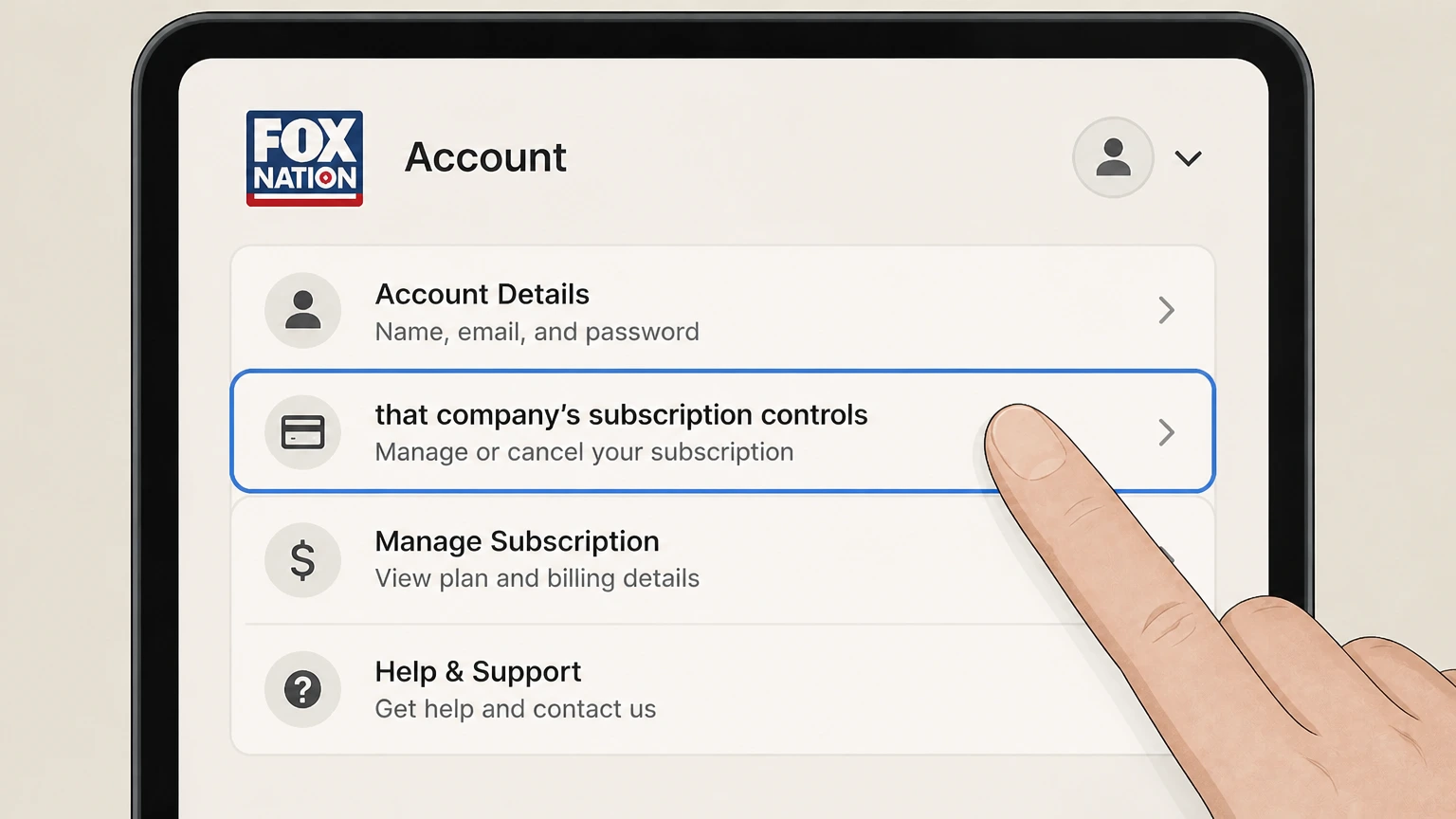 FOX Nation tv-provider cancellation: Open that company’s subscription controls