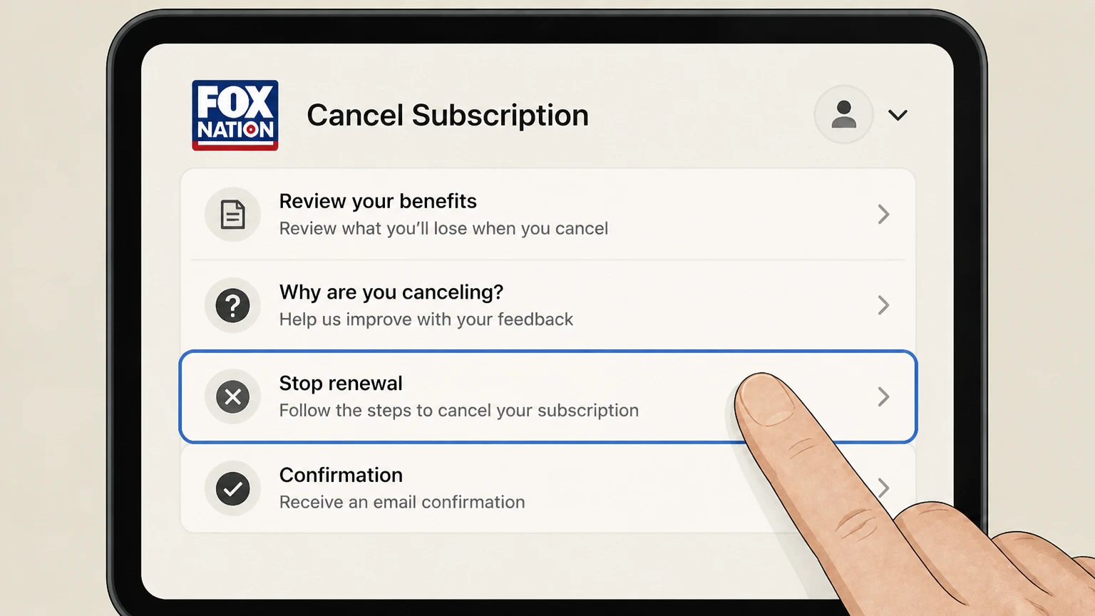 FOX Nation tv-provider cancellation: Stop renewal