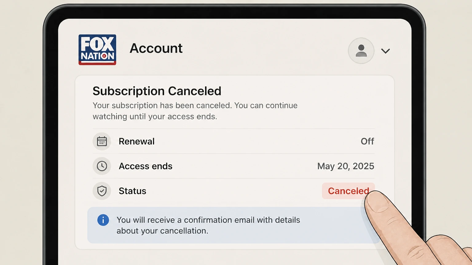 FOX Nation tv-provider cancellation: Keep proof