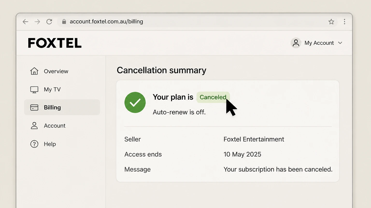 Foxtel billing-partner cancellation: Keep proof