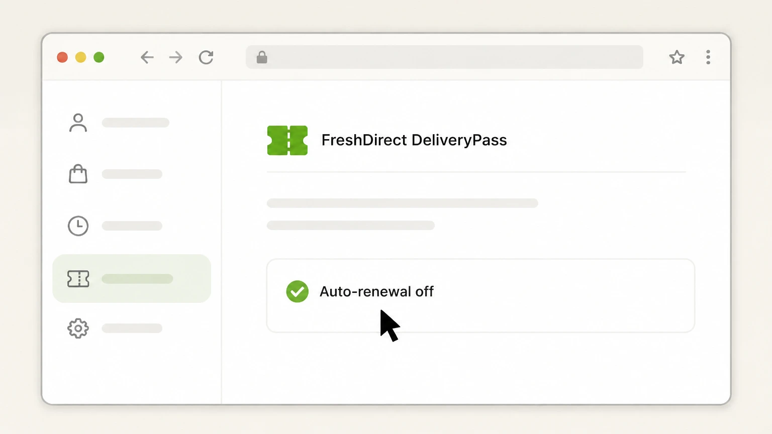 FreshDirect DeliveryPass FreshDirect account: Verify the membership status