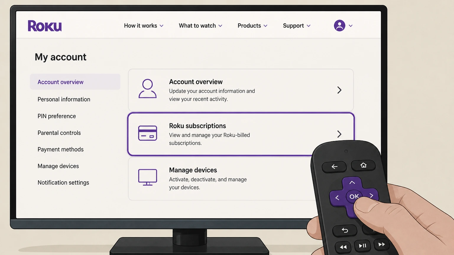 Fubo roku cancellation: Open Roku subscriptions