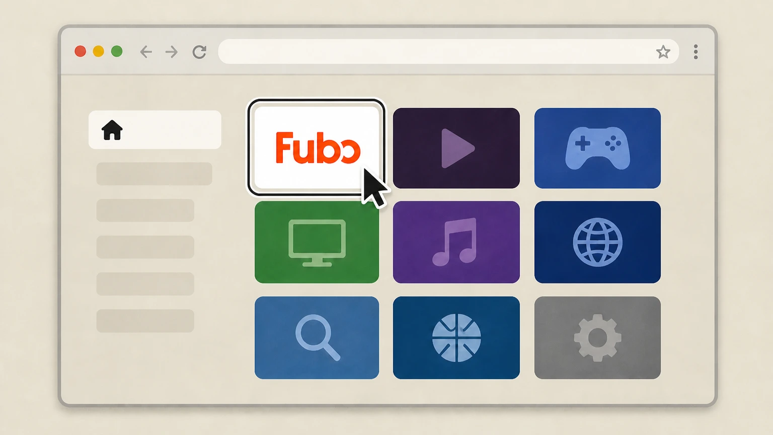 Fubo Roku device (Roku‑billed Fubo) cancellation: Highlight the Fubo channel tile