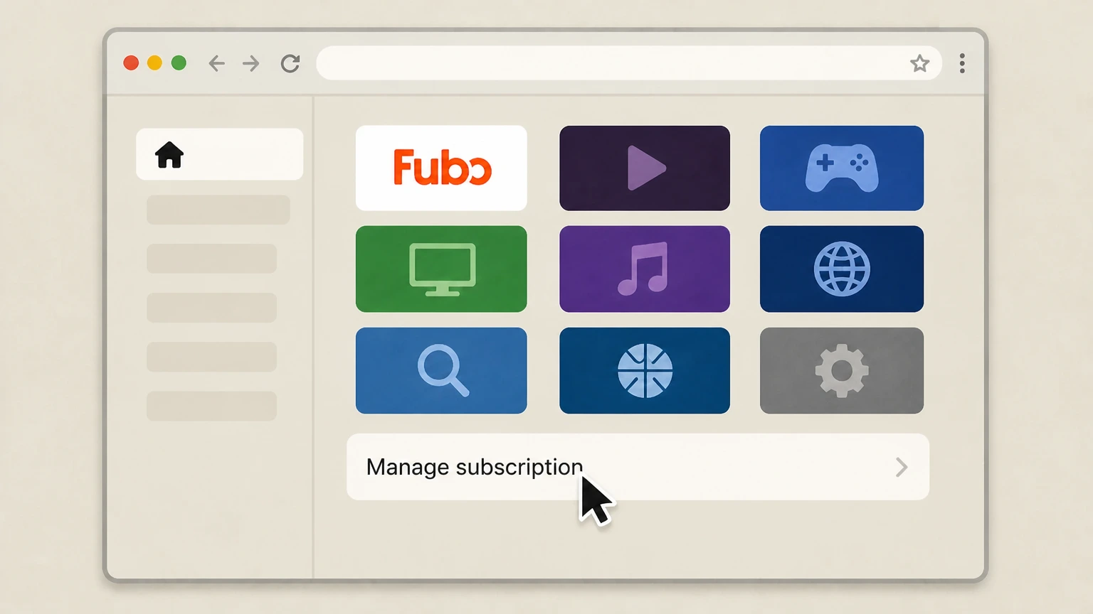 Fubo Roku device (Roku‑billed Fubo) cancellation: Select Manage subscription
