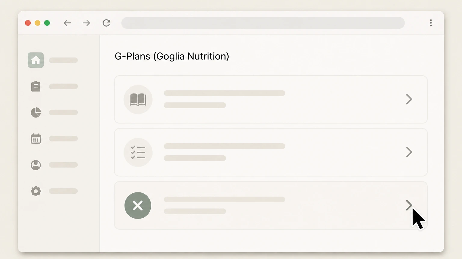 Editorial illustration for Follow the on-screen cancellation instructions at least one day before renewal in the G-Plans website or app (direct billing) cancellation route for G-Plans (Goglia Nutrition)