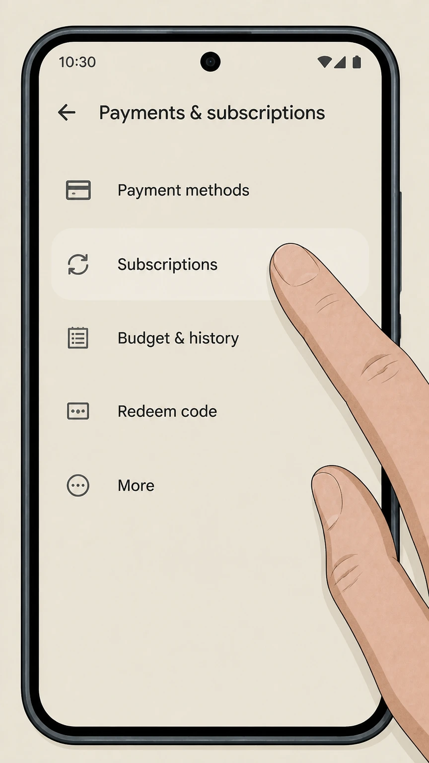 Gaia google-play cancellation: Open Subscriptions