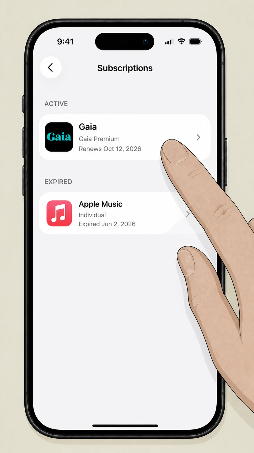 Gaia ios cancellation: Choose Gaia