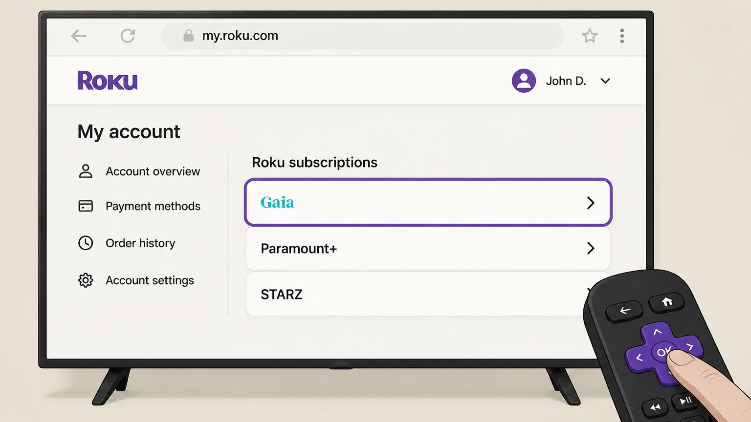 Gaia roku cancellation: Choose Gaia