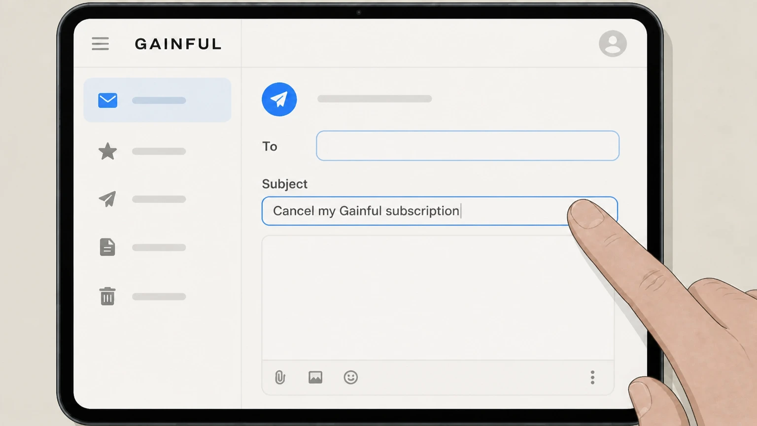 Gainful Email Gainful support cancellation: State that you want to cancel