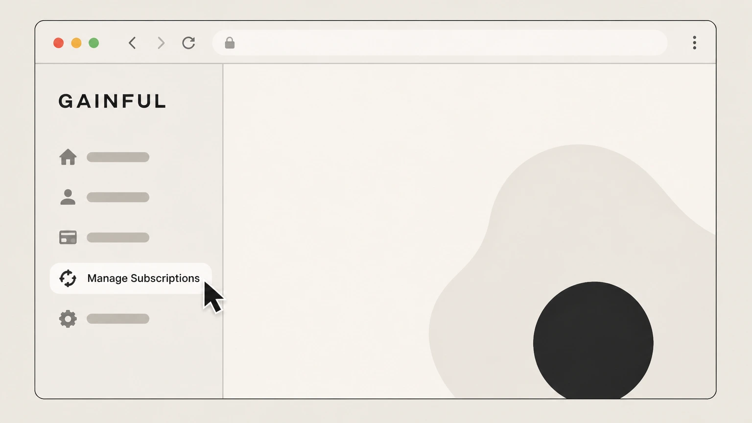 Gainful Gainful website account cancellation: Open Manage Subscriptions