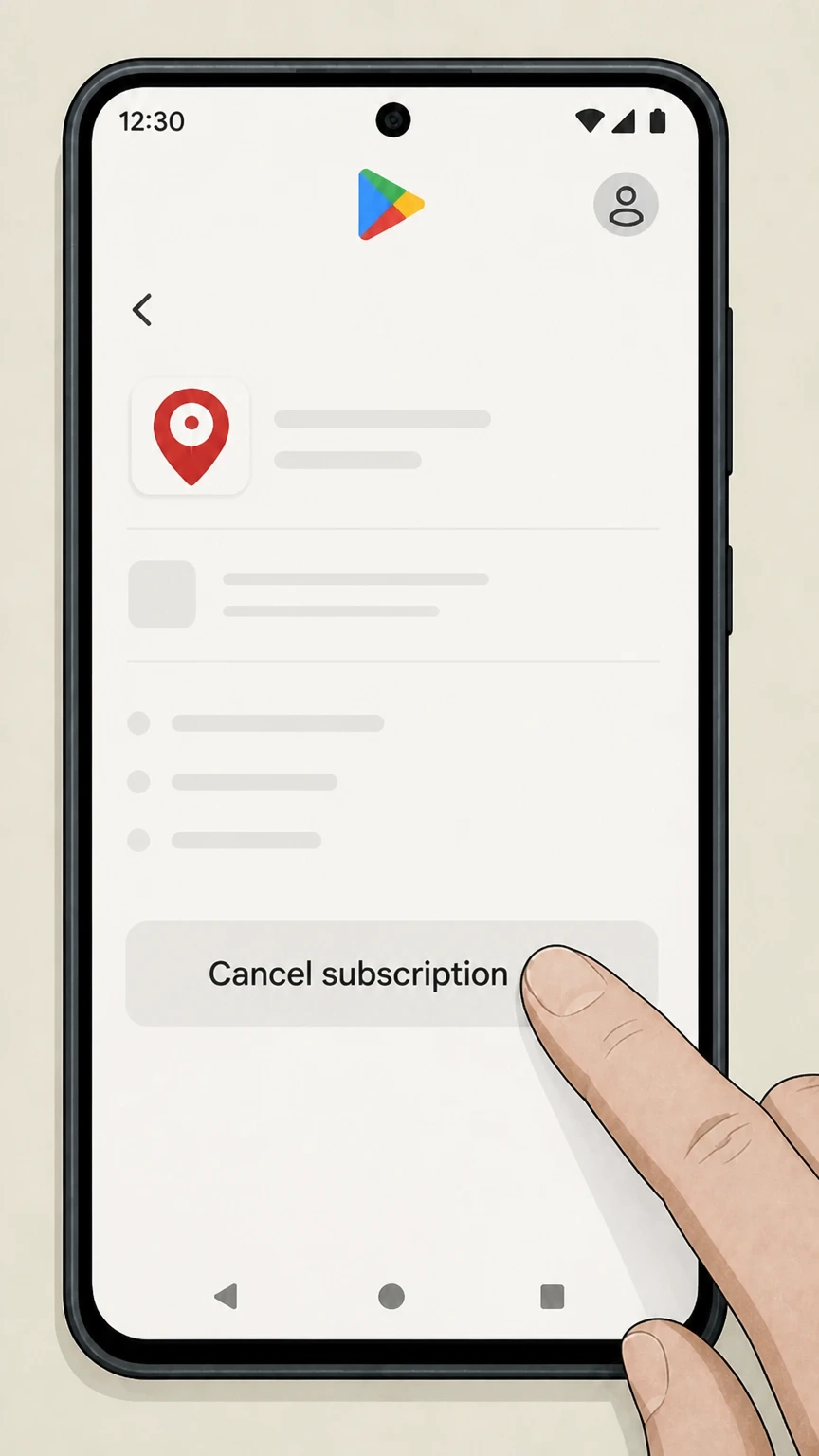 GeoGuessr Google Play (Android) cancellation: Tap Cancel subscription