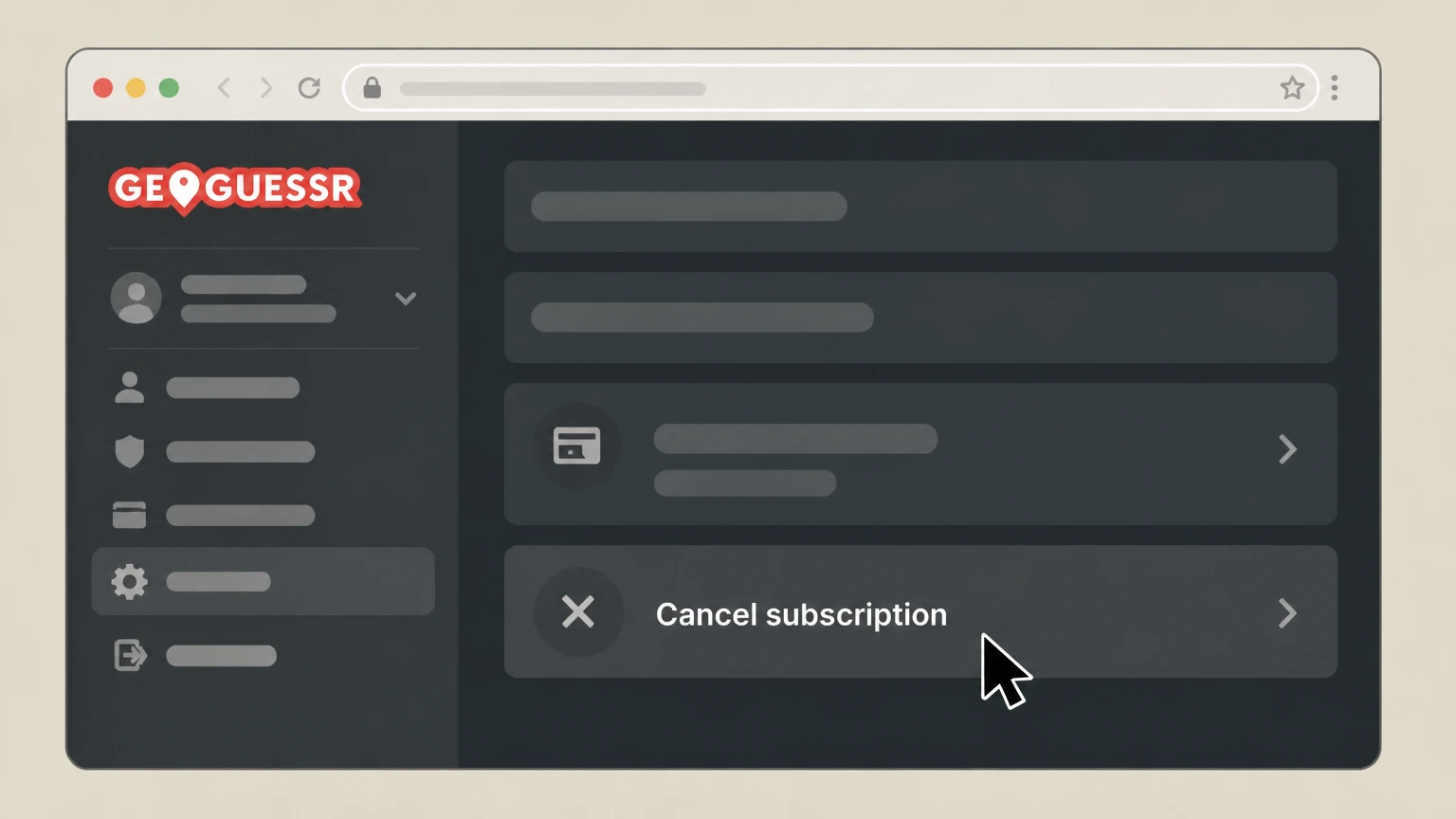 GeoGuessr GeoGuessr website cancellation: Choose to cancel your subscription