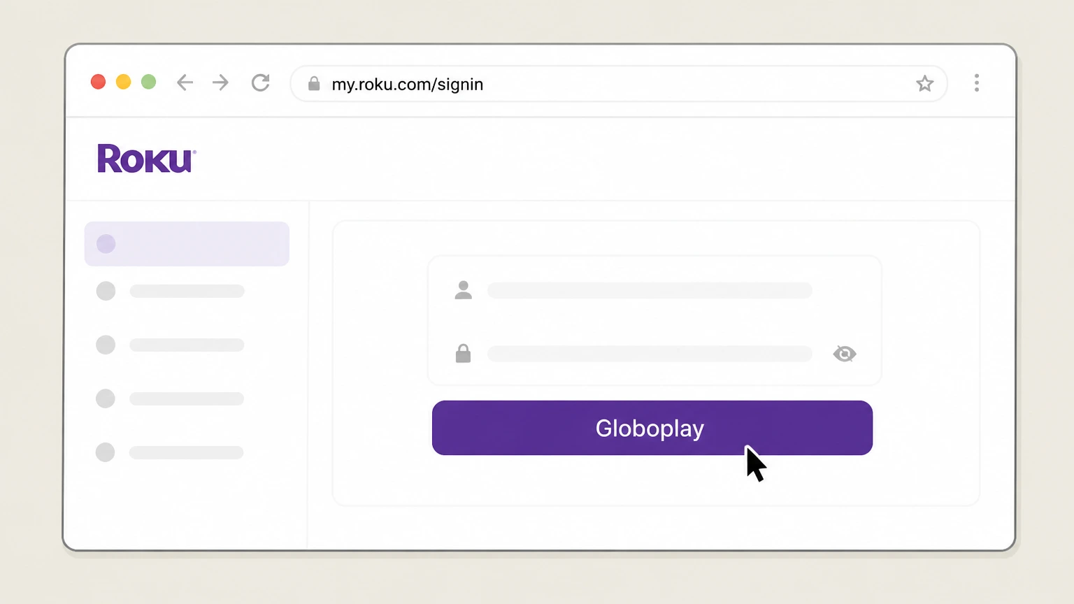 Globoplay Roku account (Roku Pay billing): Sign in to your Roku account