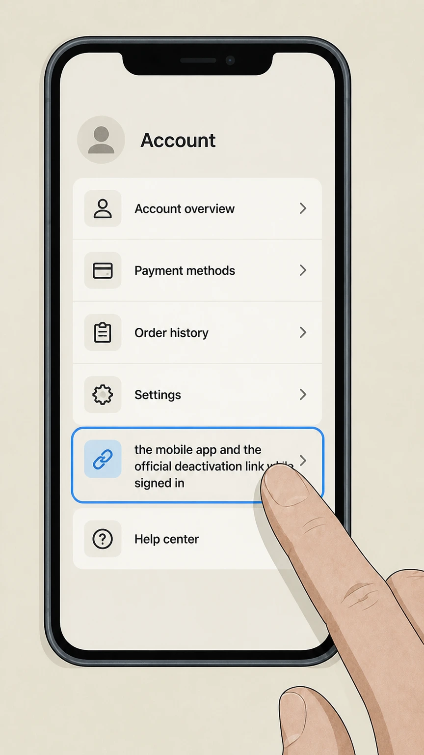 Gobble mobile-app cancellation: Open the mobile app and the official deactivation link while signed in