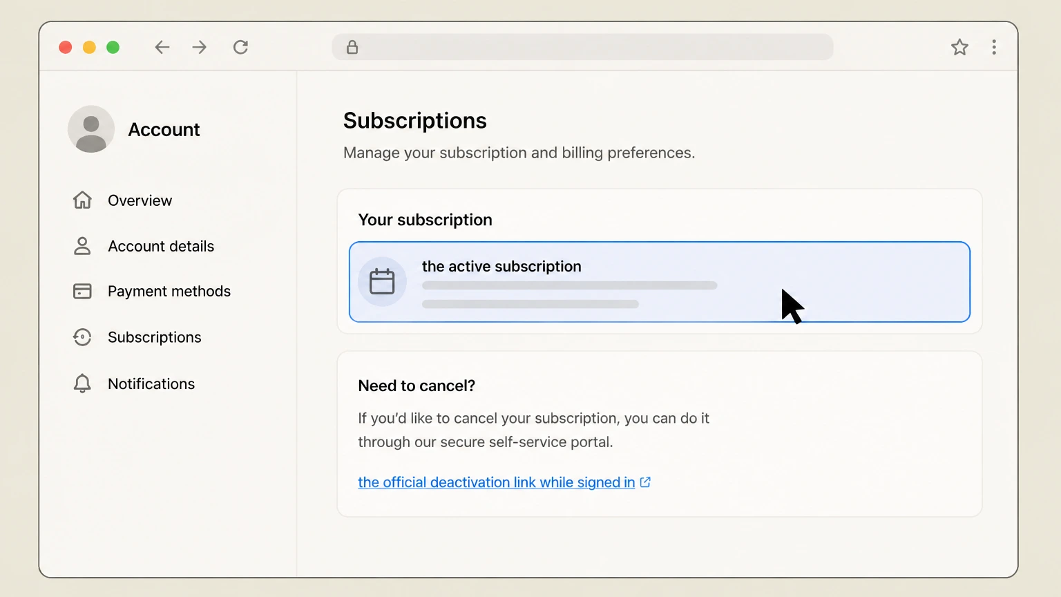 Gobble web cancellation: Review the active subscription