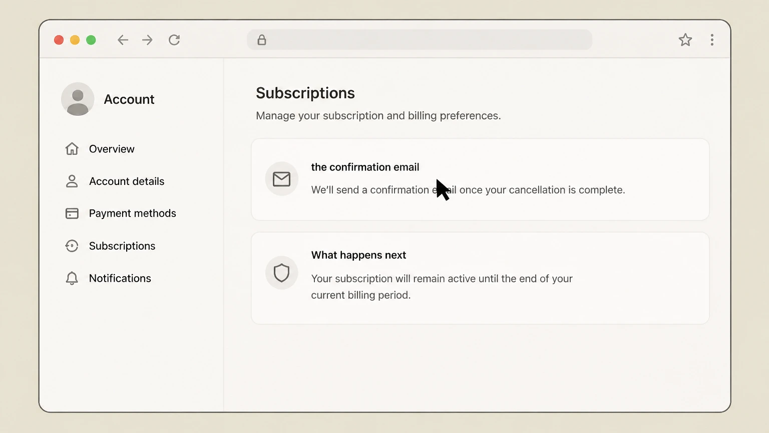 Gobble web cancellation: Keep the confirmation email