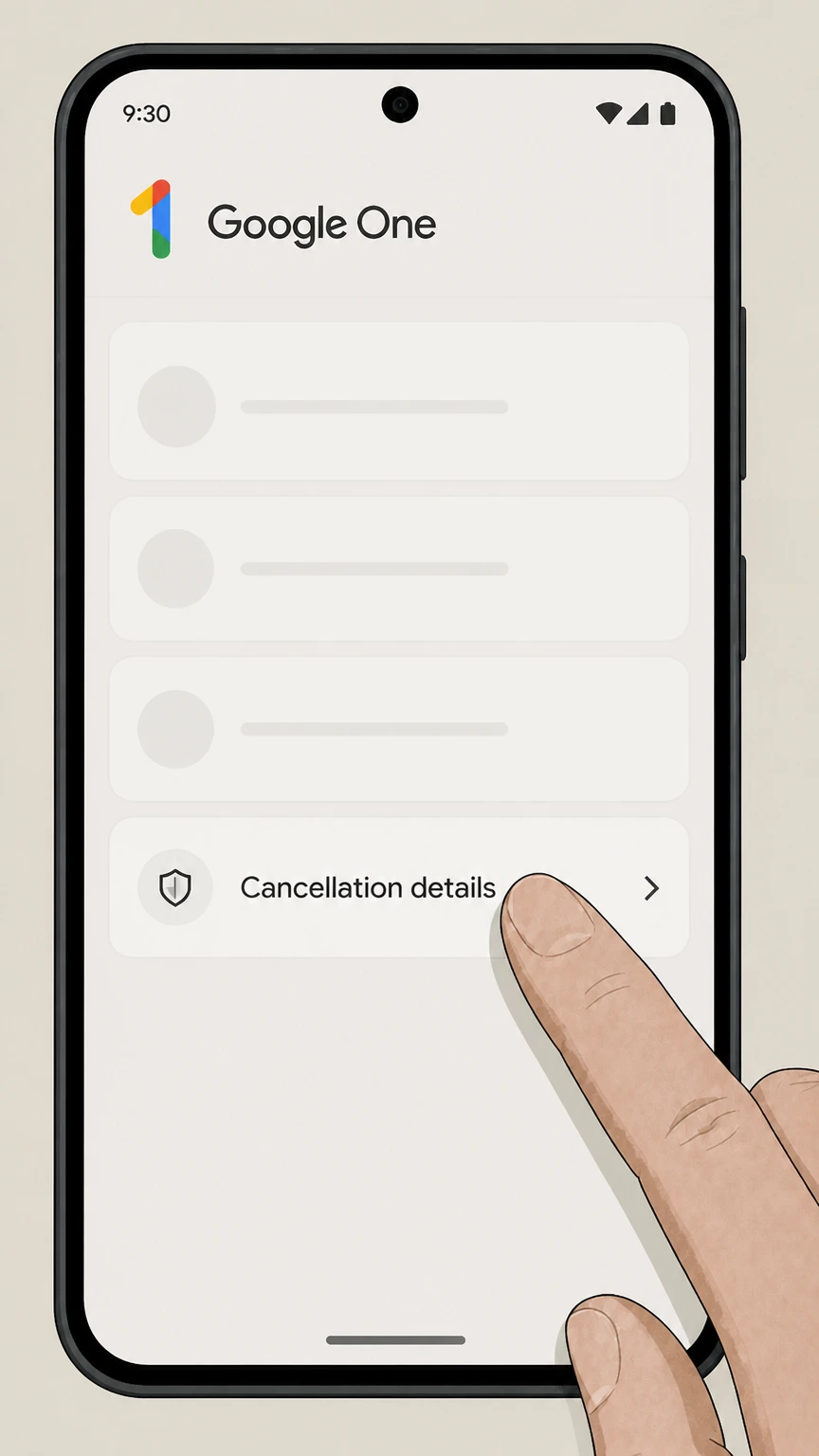 Google One cancel on android: Save the expiration date