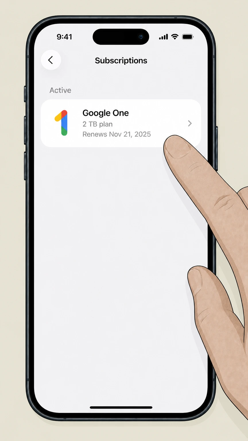 Google One ios cancellation: Choose the provider