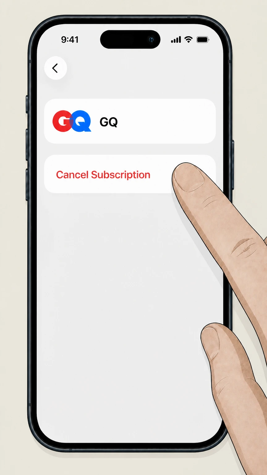 GQ iOS (Apple‑billed GQ subscriptions) cancellation: Cancel the subscription