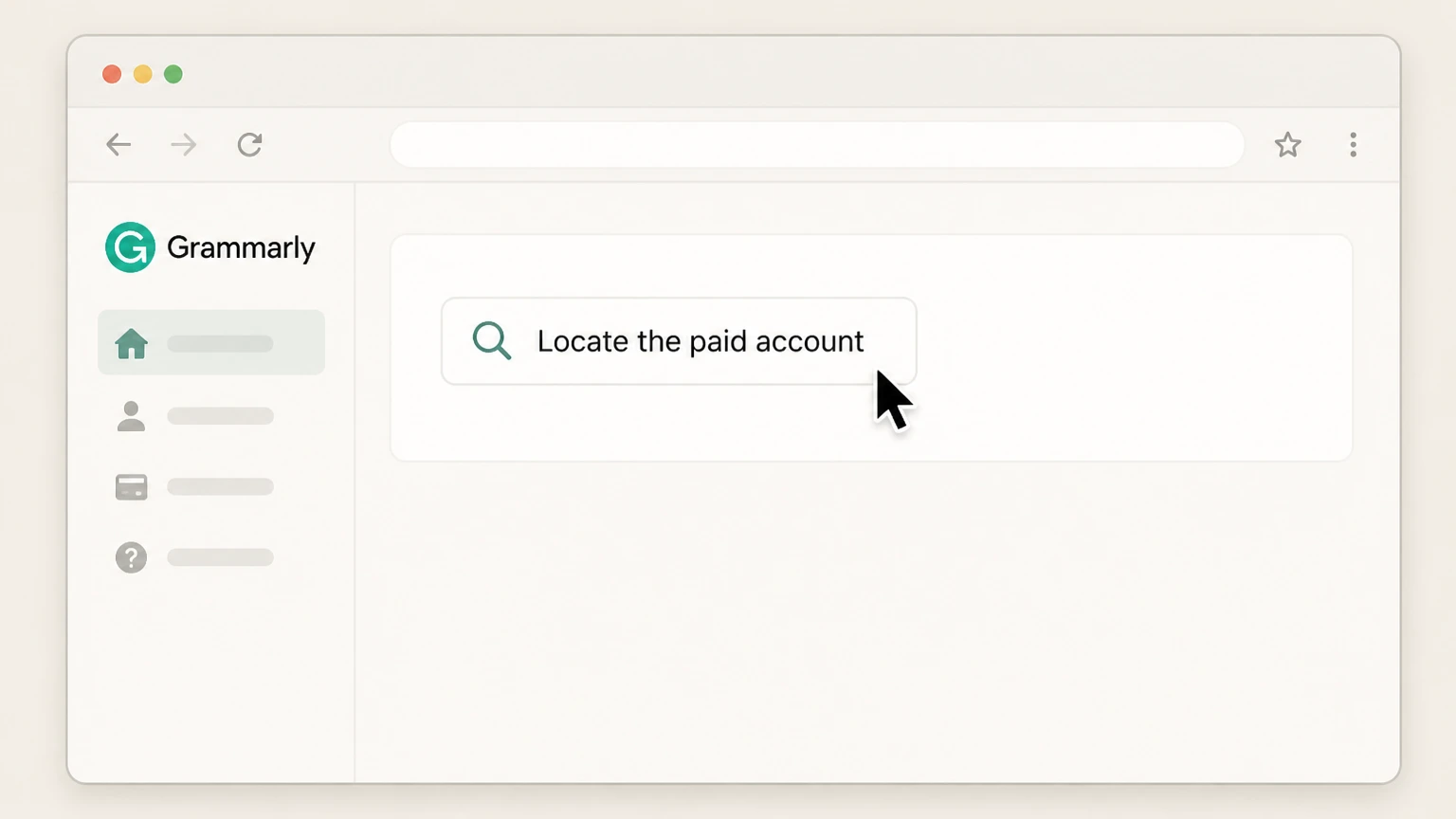 Grammarly cancel on the provider website: Locate the paid account