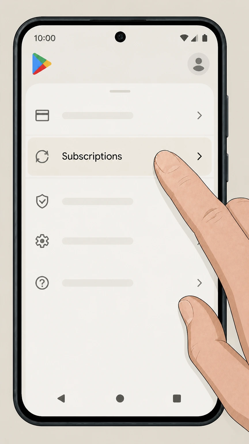 Guitar Tricks Google Play (Android in-app subscription) cancellation: Open Subscriptions