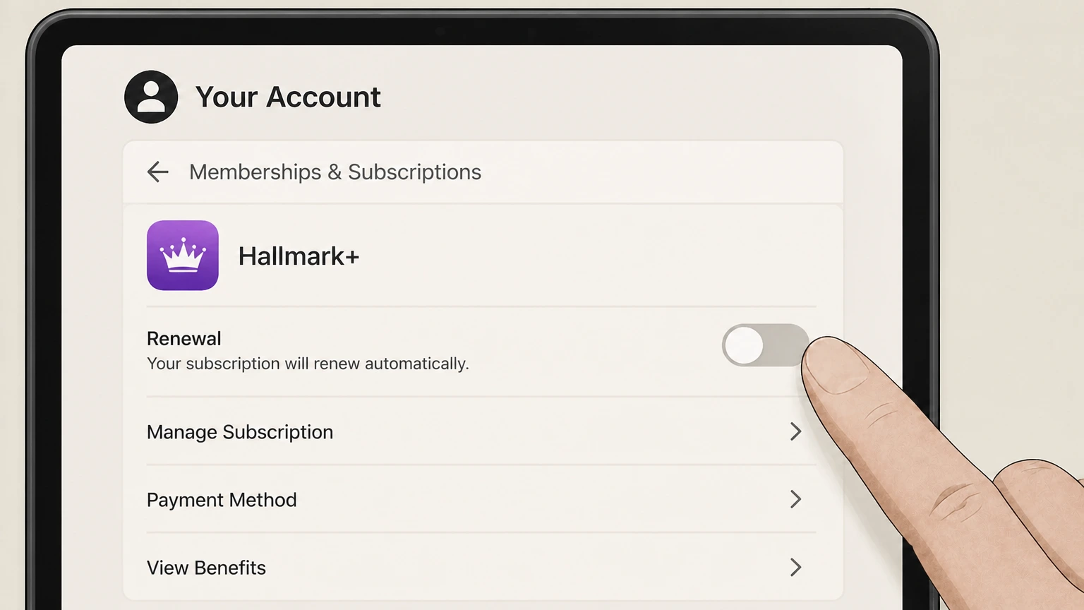 Hallmark+ amazon cancellation: Turn off renewal