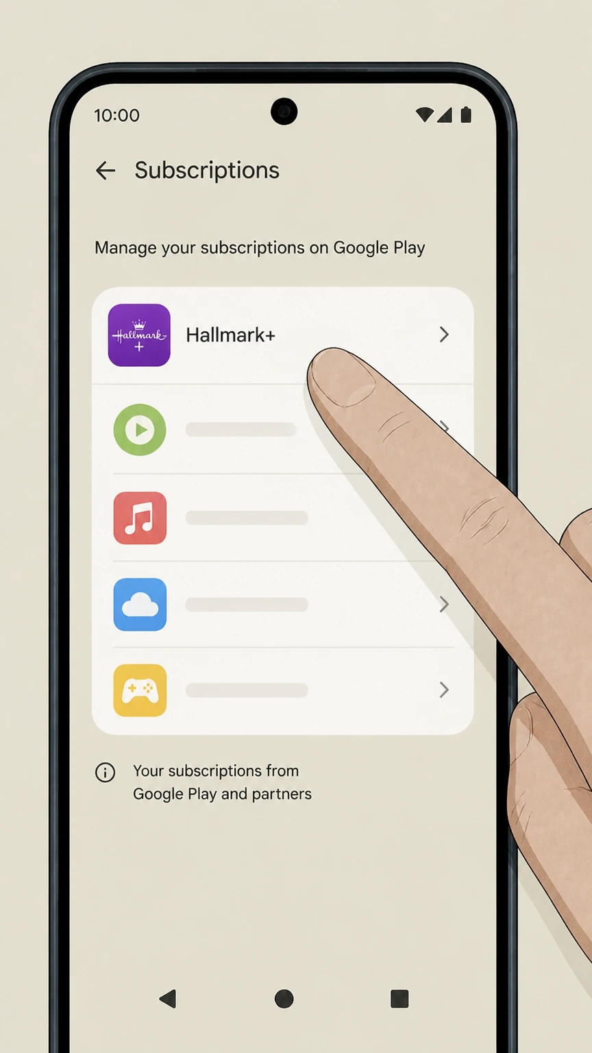 Hallmark+ google-play cancellation: Choose Hallmark+