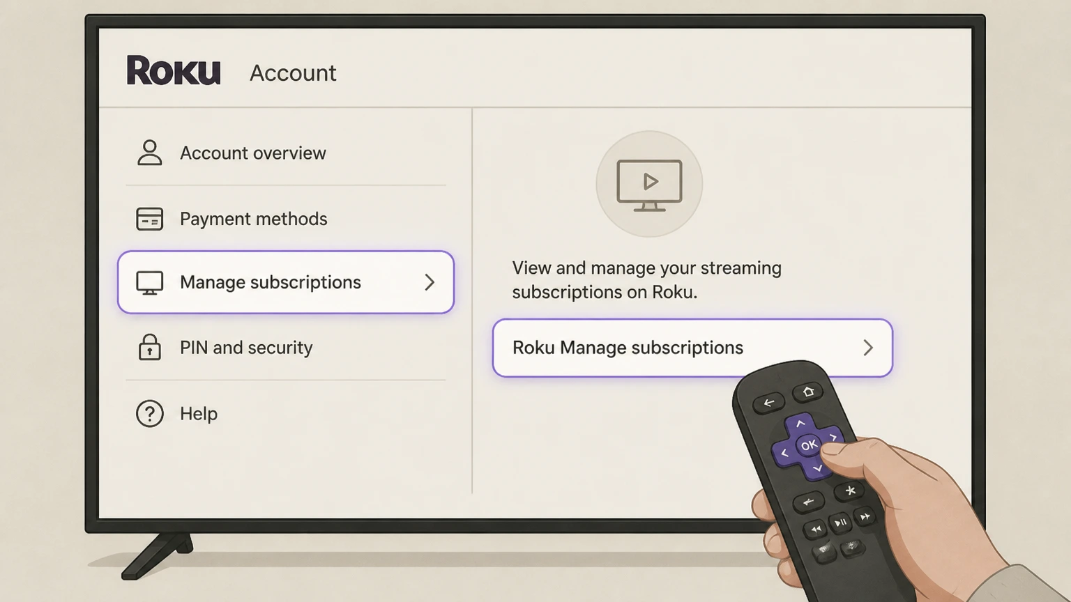 Hallmark+ roku cancellation: Open Roku Manage subscriptions