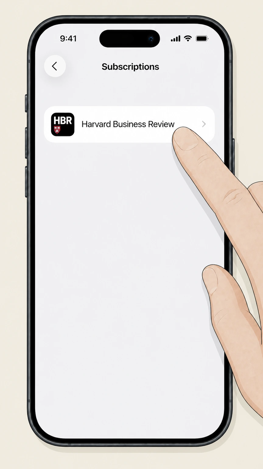 Harvard Business Review Cancel Harvard Business Review via Apple subscriptions on iPhone cancellation: Select Harvard Business Review
