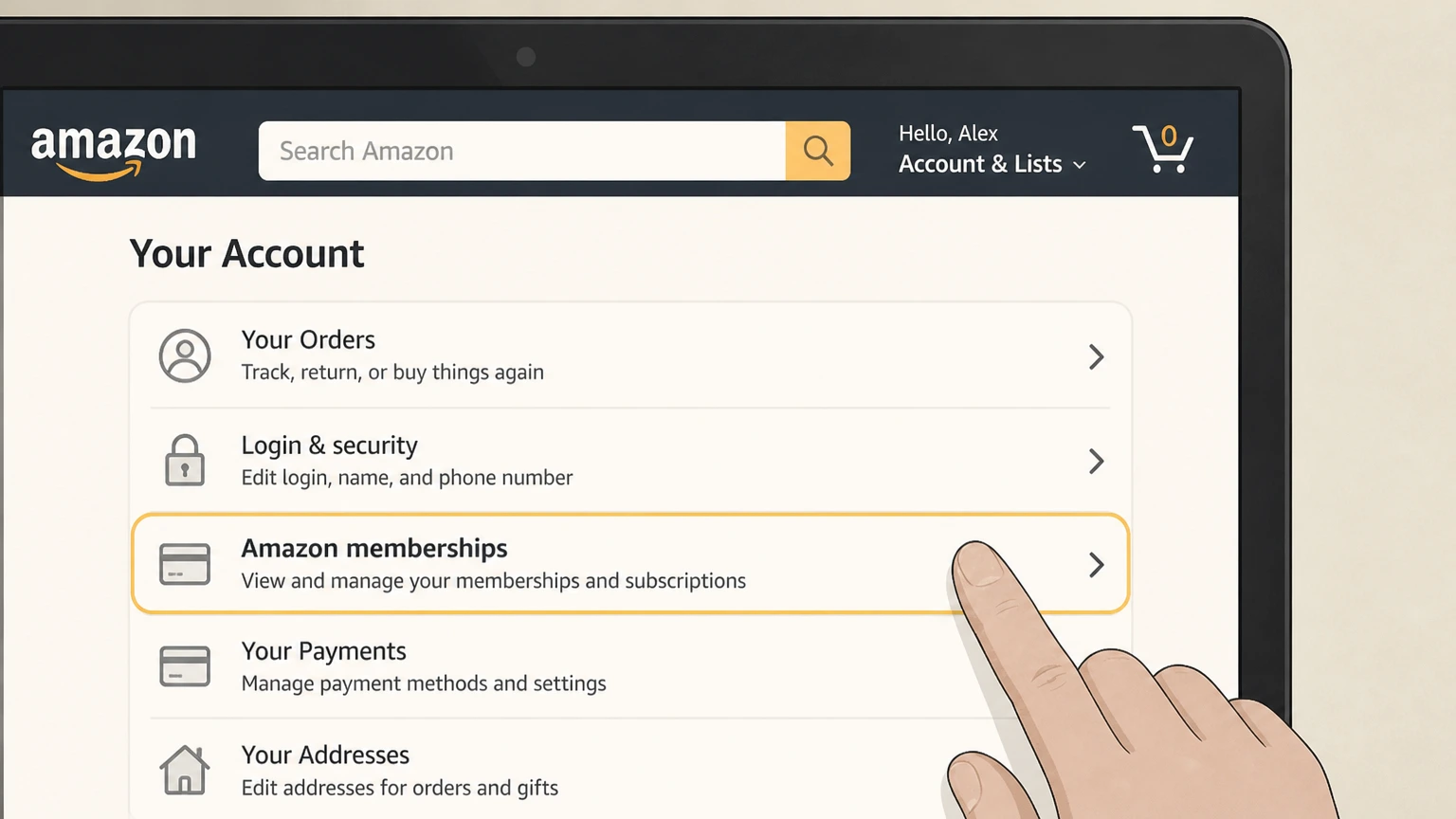 HBO Max amazon cancellation: Open Amazon memberships