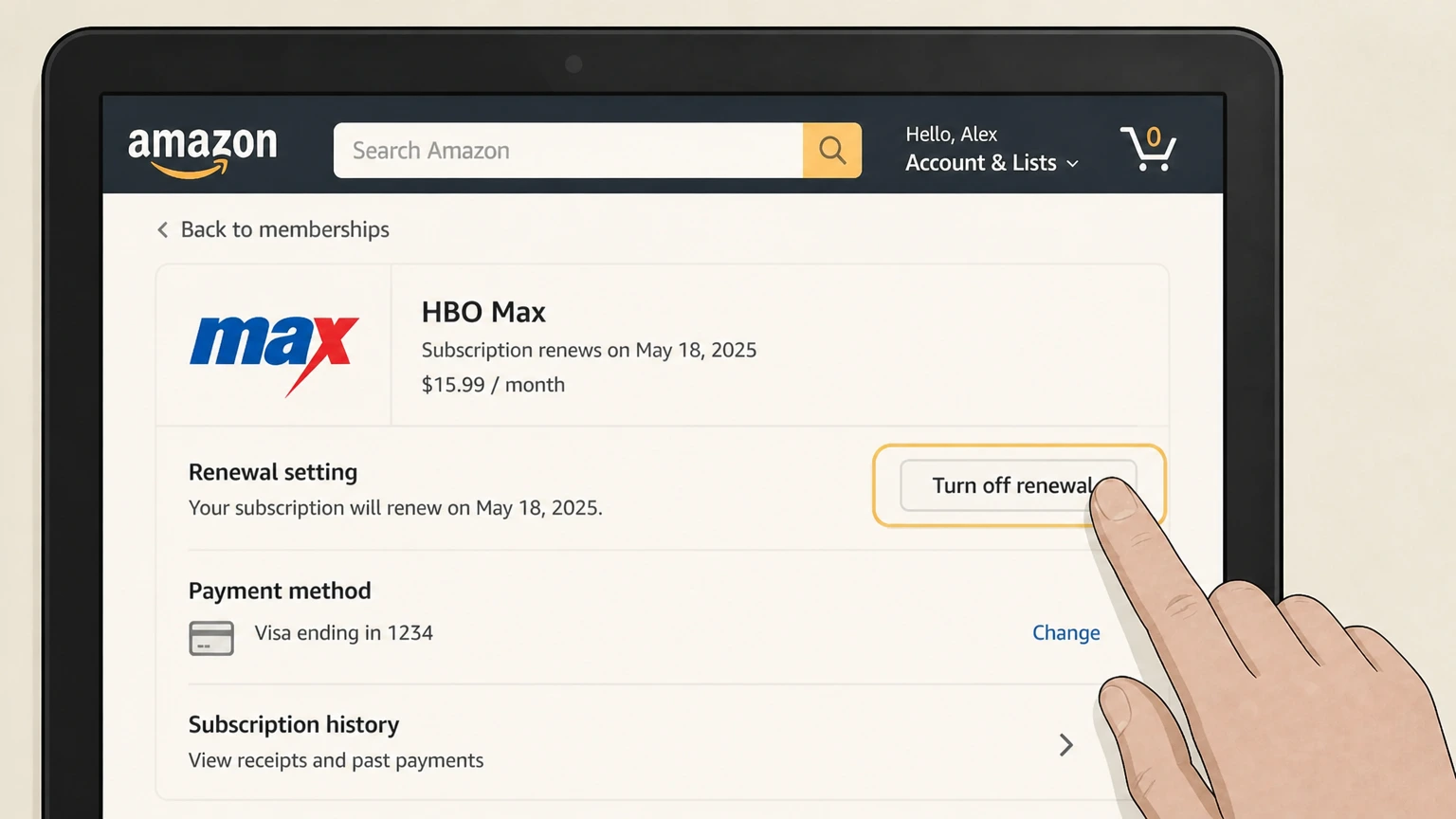 HBO Max amazon cancellation: Turn off renewal