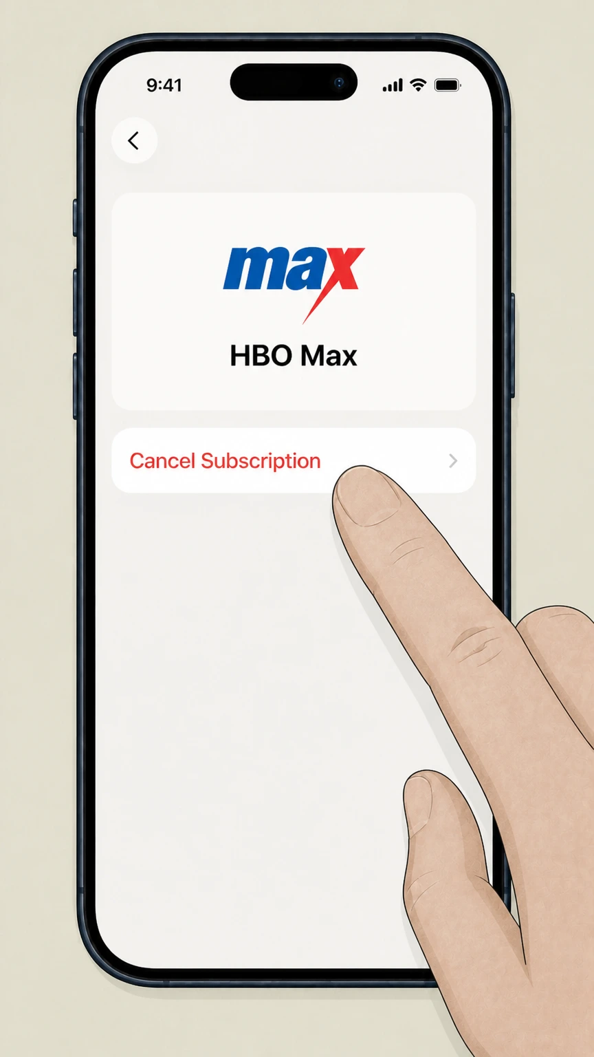 HBO Max cancel an app store subscription: Tap Cancel Subscription