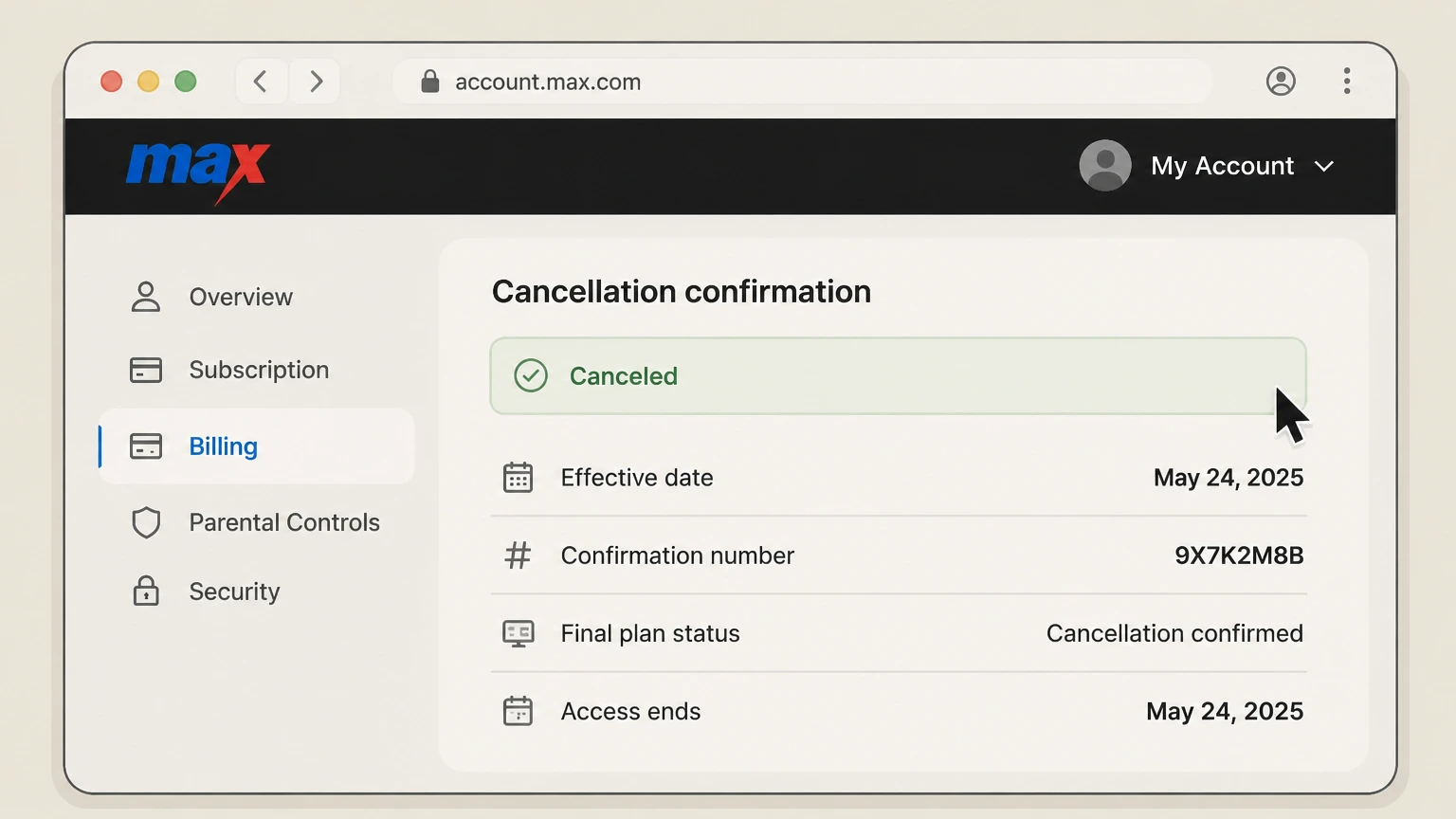 HBO Max billing-partner cancellation: Keep partner confirmation