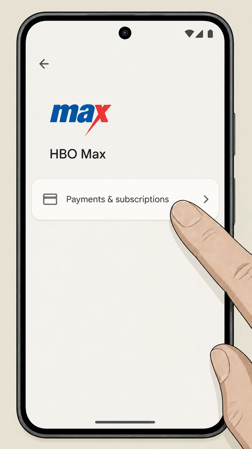 HBO Max cancel a google play subscription: Open Payments & subscriptions