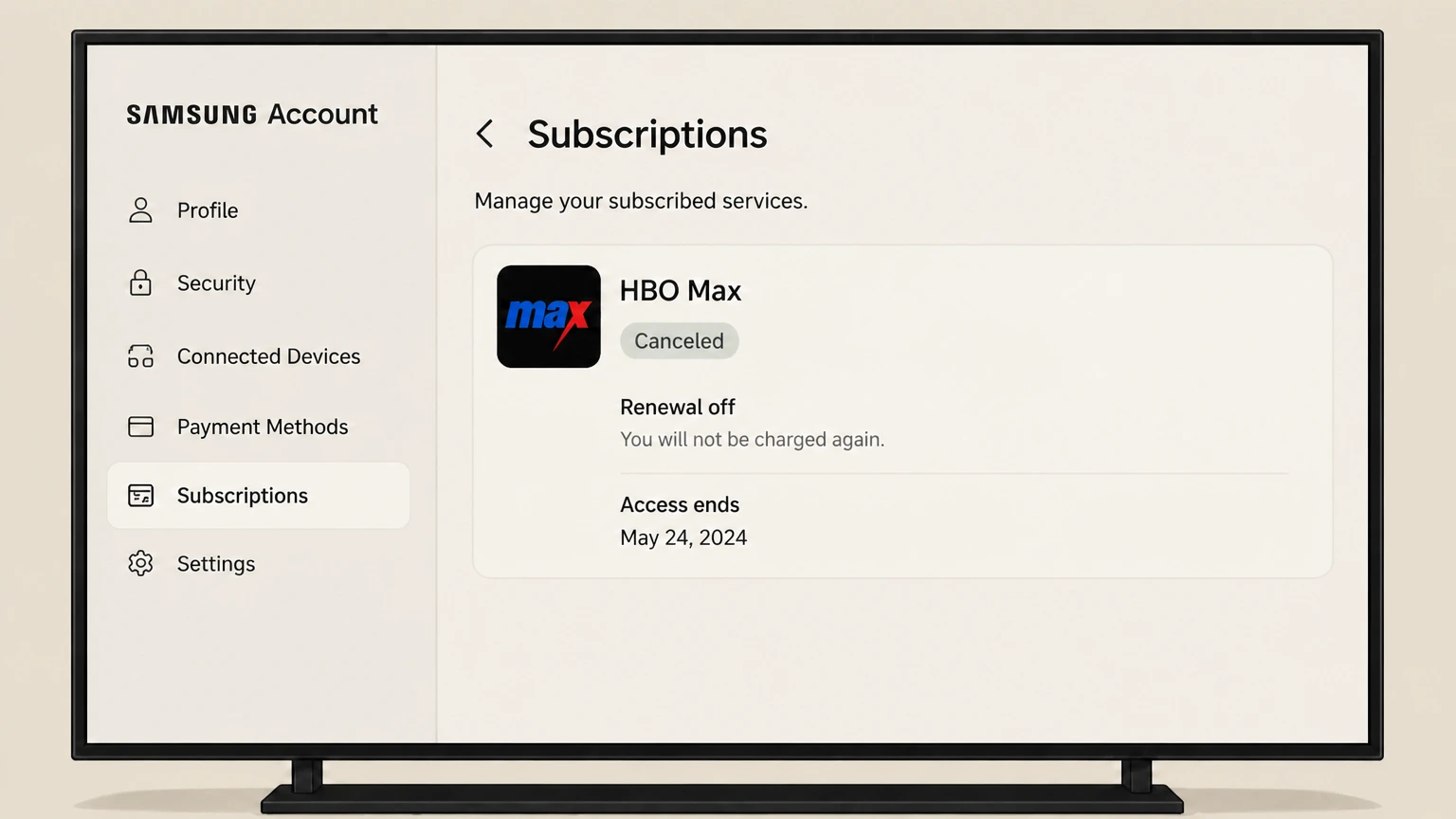 HBO Max samsung-tv cancellation: Save the Samsung status