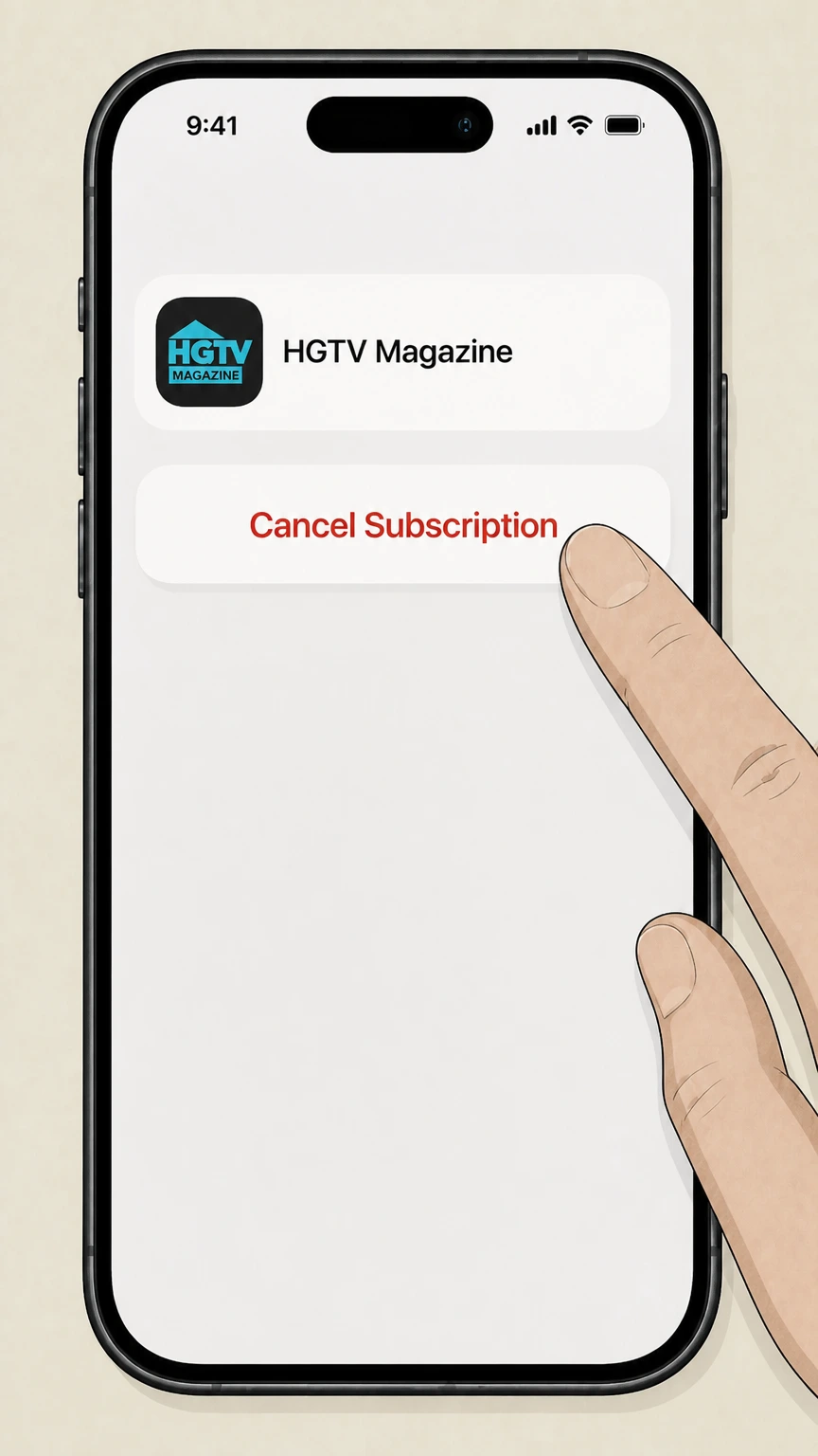HGTV Magazine HGTV Magazine in Apple Subscriptions cancellation: Cancel the subscription