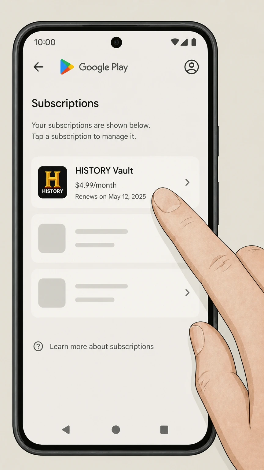 HISTORY Vault google-play cancellation: Choose HISTORY Vault