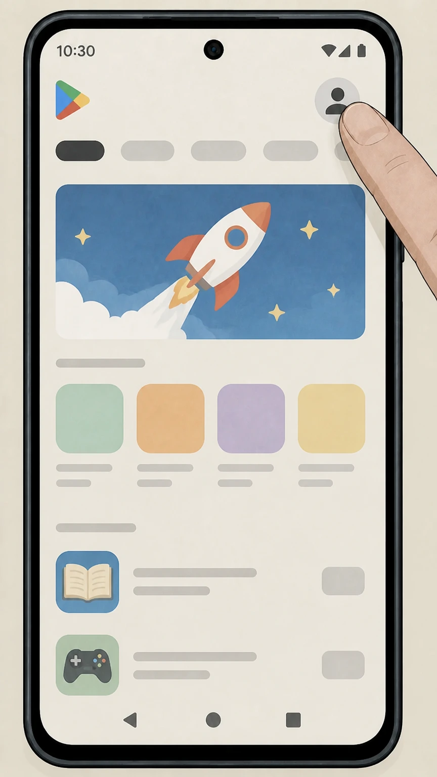 Hooked on Phonics Google Play (Android) cancellation: Open your account menu