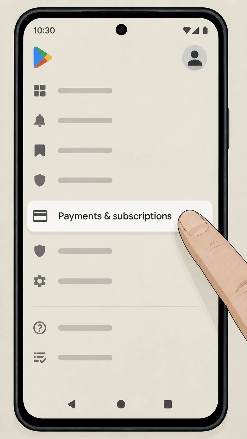 Hooked on Phonics Google Play (Android) cancellation: Go to Payments & subscriptions