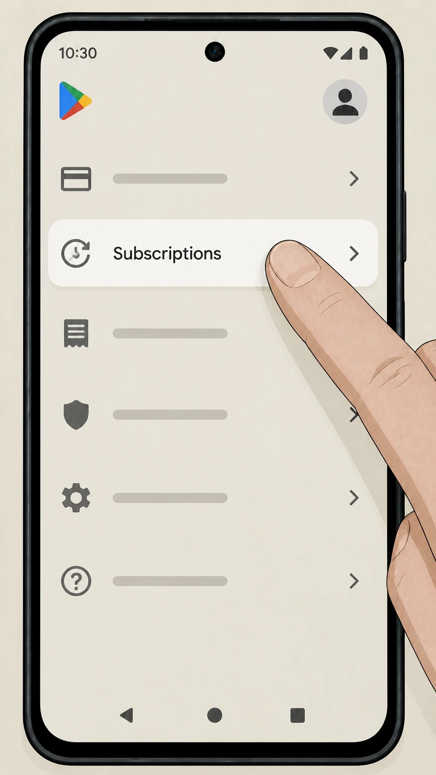 Hooked on Phonics Google Play (Android) cancellation: Open Subscriptions