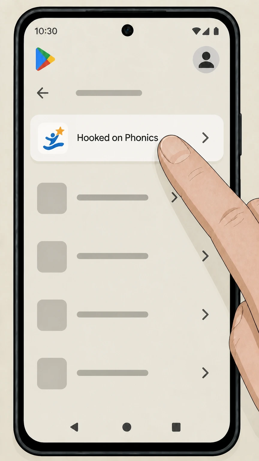 Hooked on Phonics Google Play (Android) cancellation: Select Hooked on Phonics