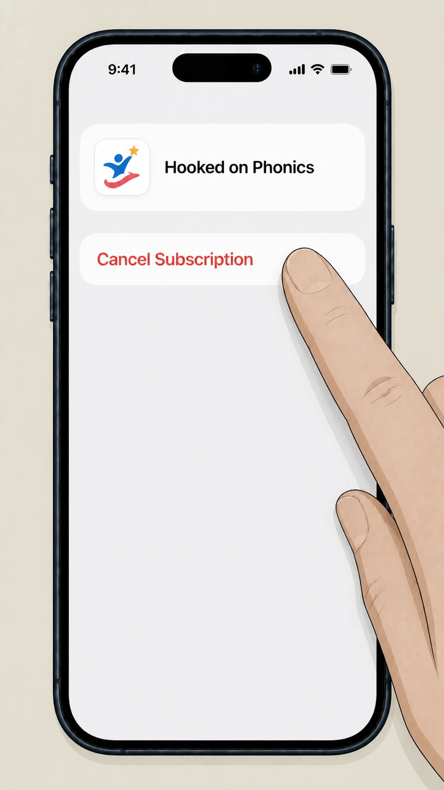 Hooked on Phonics Apple App Store (iPhone/iPad) cancellation: Cancel the subscription