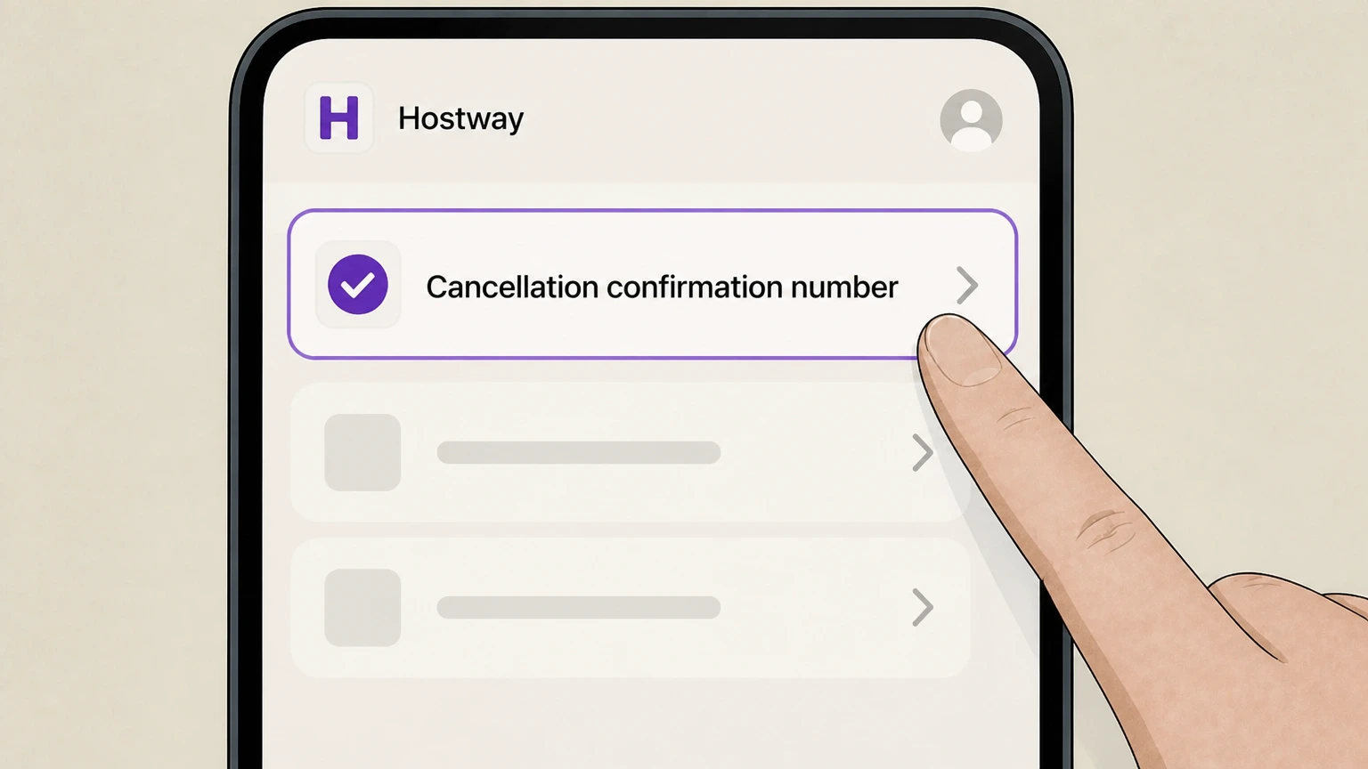 Editorial illustration for Request cancellation and clearly state what to terminate, then Ask for and record your Hostway cancellation confirmation number in the Phone cancellation route for Hostway