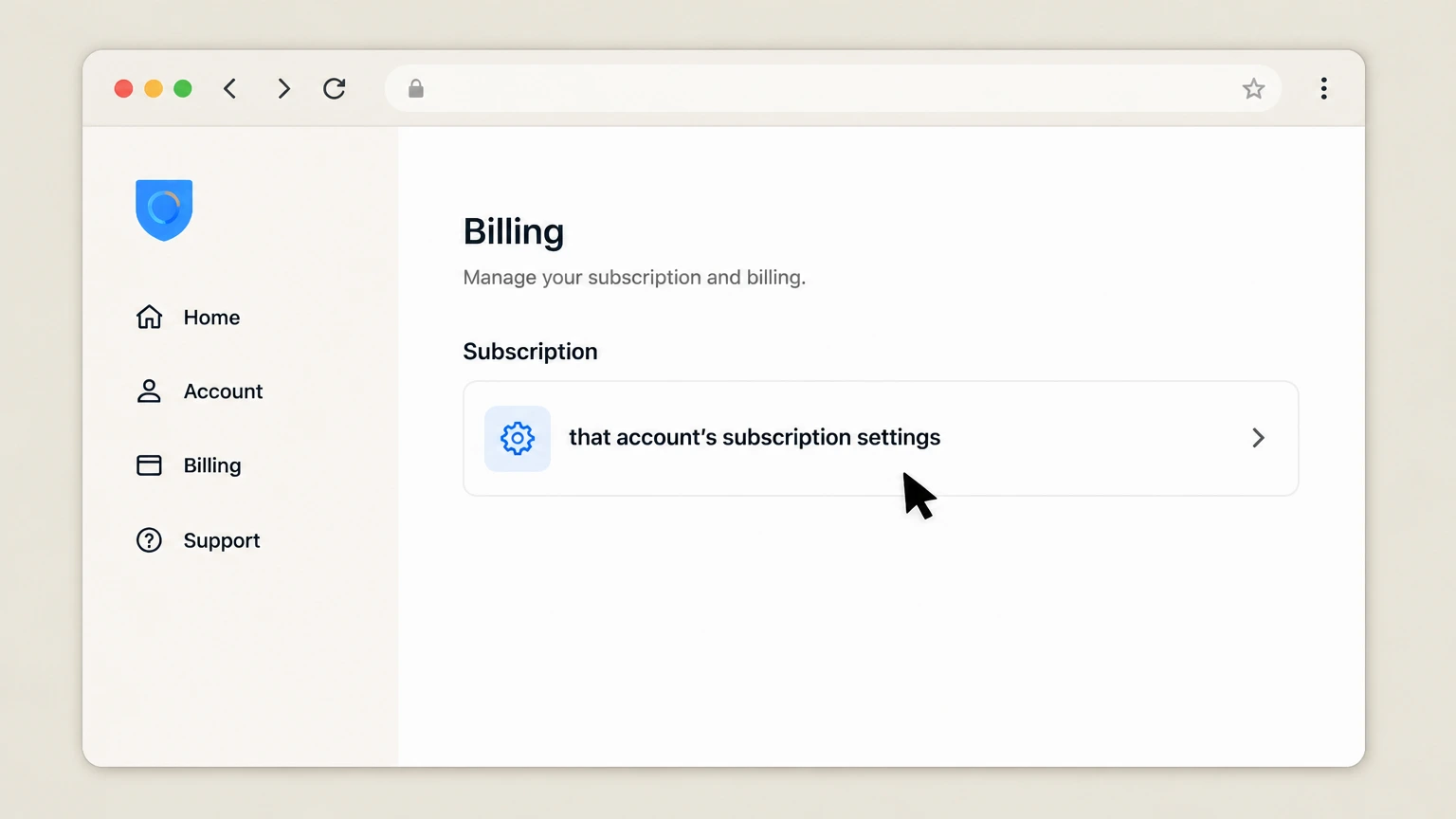 Hotspot Shield web cancellation: Open that account’s subscription settings