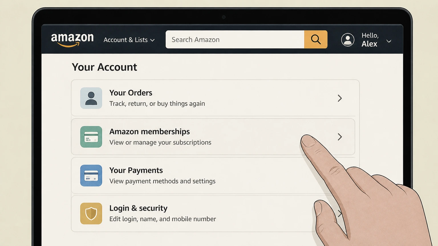 Hulu amazon cancellation: Open Amazon memberships