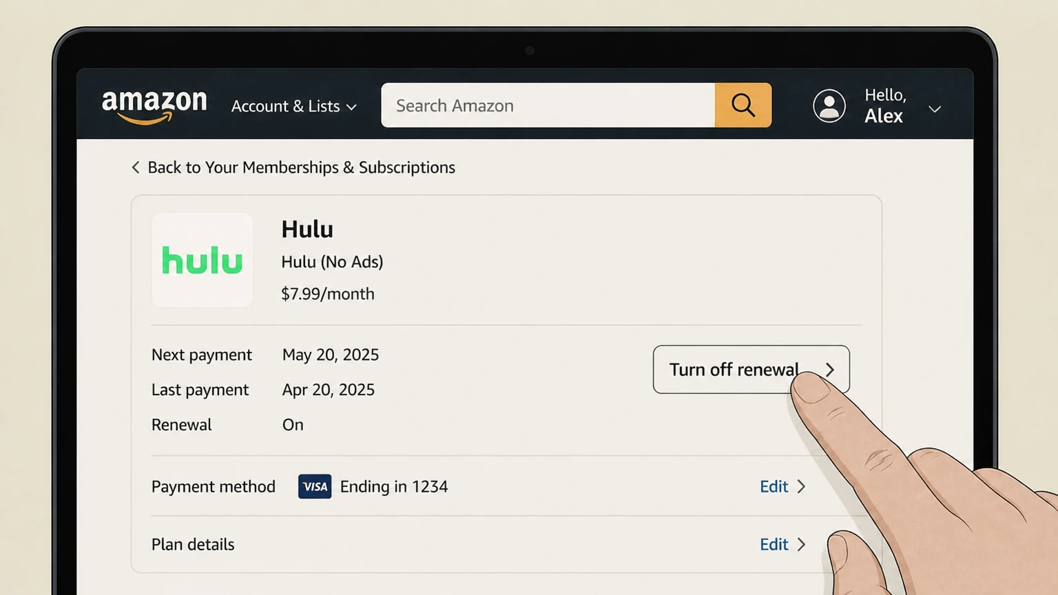 Hulu amazon cancellation: Turn off renewal